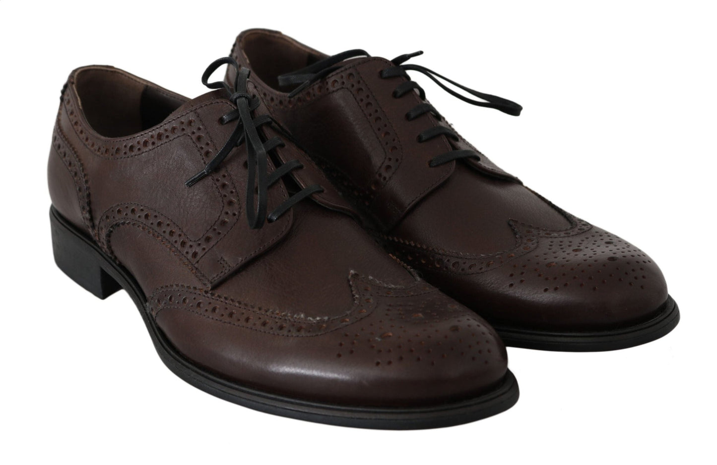 Dolce & Gabbana Elegant Brown Leather Derby Brogues - Sandy Store ByNet