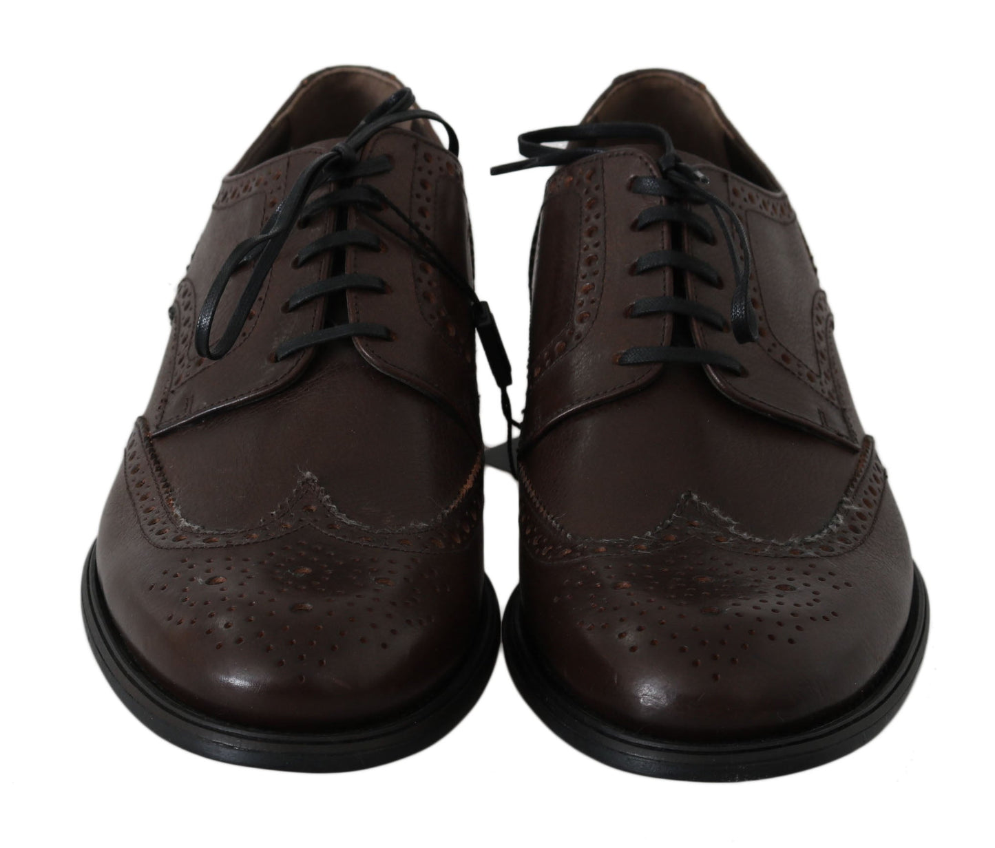 Dolce & Gabbana Elegant Brown Leather Derby Brogues - Sandy Store ByNet