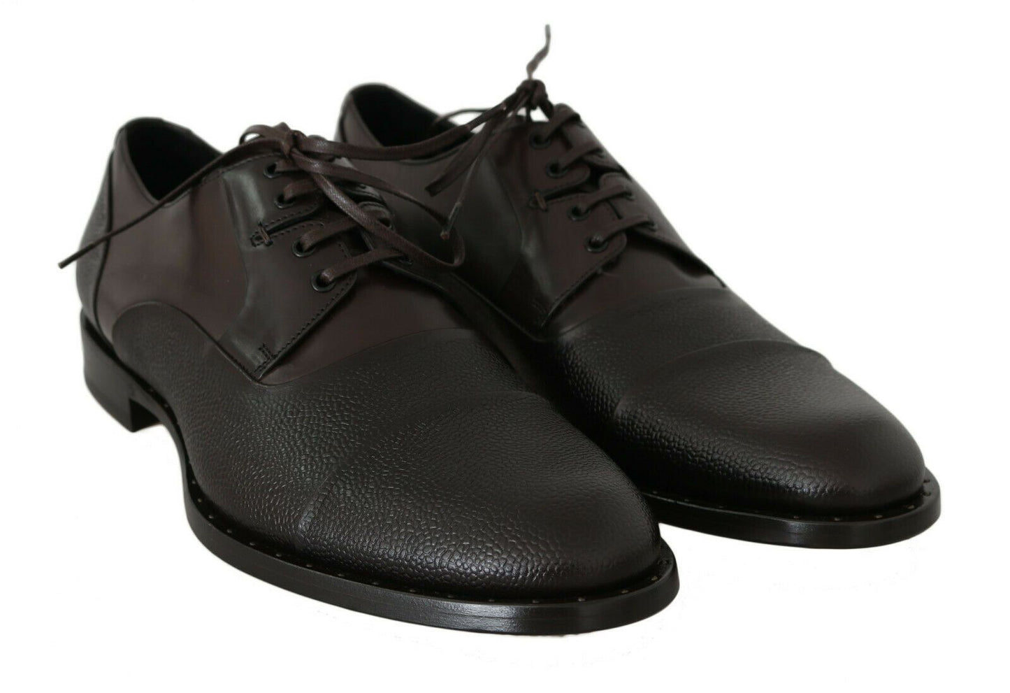 Dolce & Gabbana Elegant Brown Leather Formal Lace - ups - Sandy Store ByNet