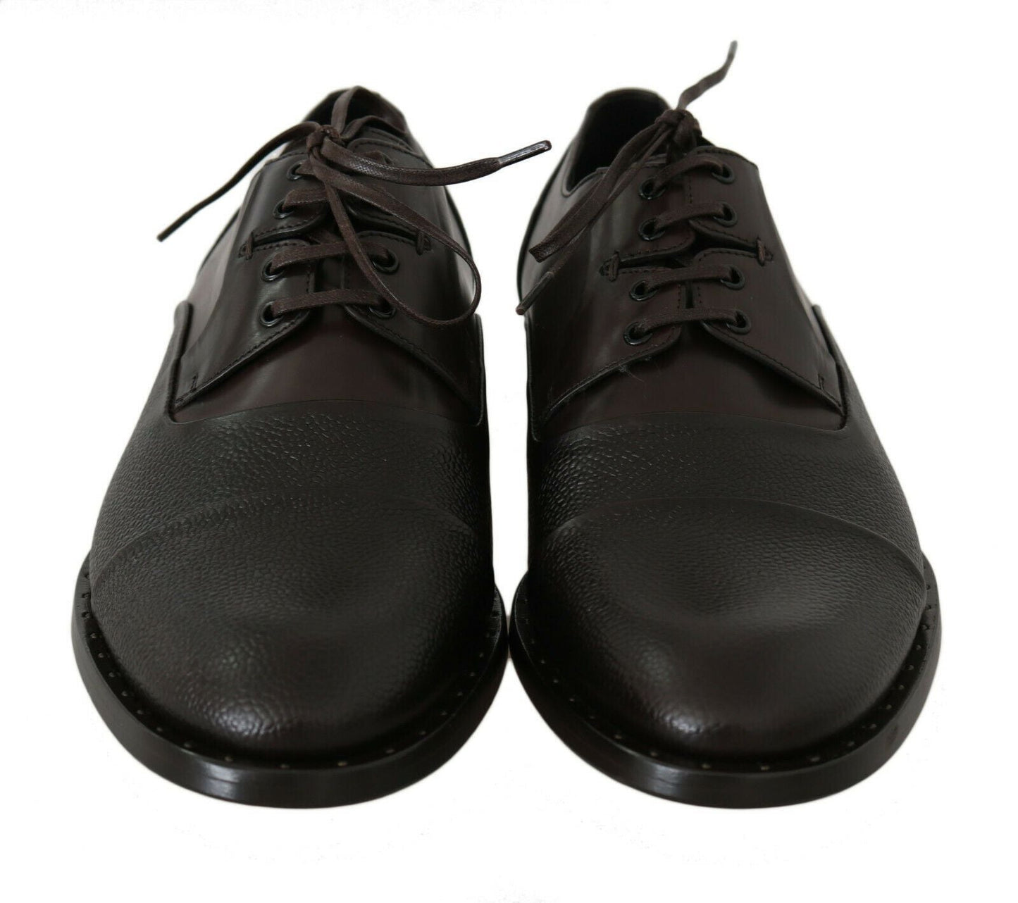 Dolce & Gabbana Elegant Brown Leather Formal Lace - ups - Sandy Store ByNet