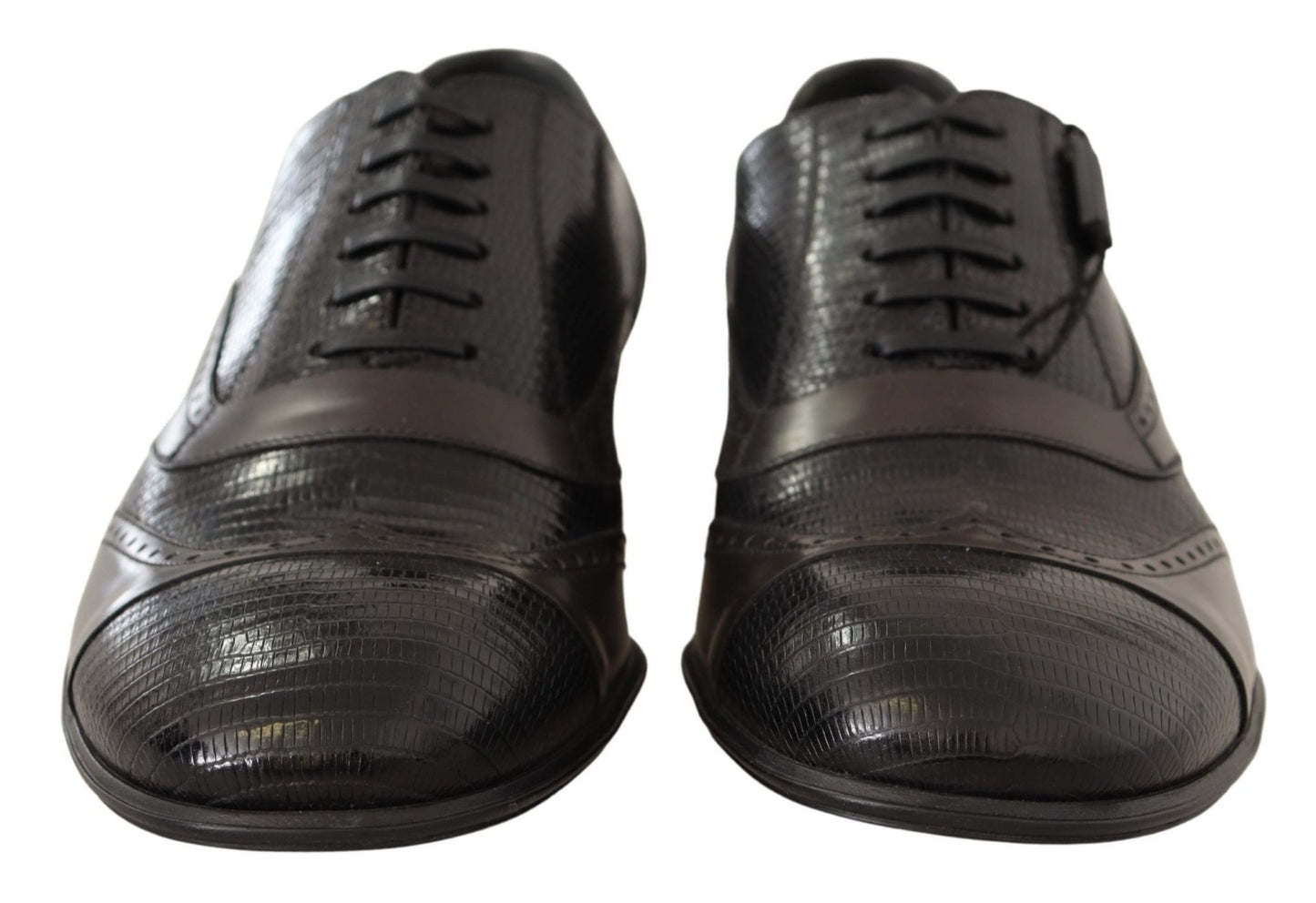 Dolce & Gabbana Elegant Brown Lizard Leather Oxford Shoes - Sandy Store ByNet