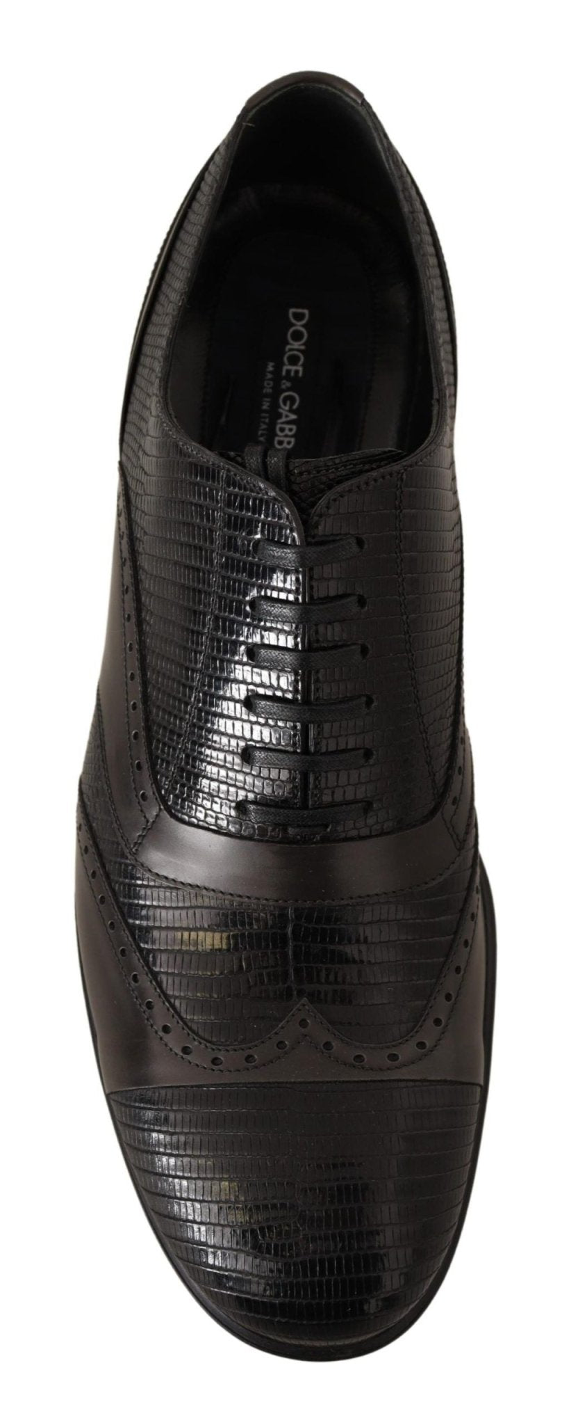 Dolce & Gabbana Elegant Brown Lizard Leather Oxford Shoes - Sandy Store ByNet
