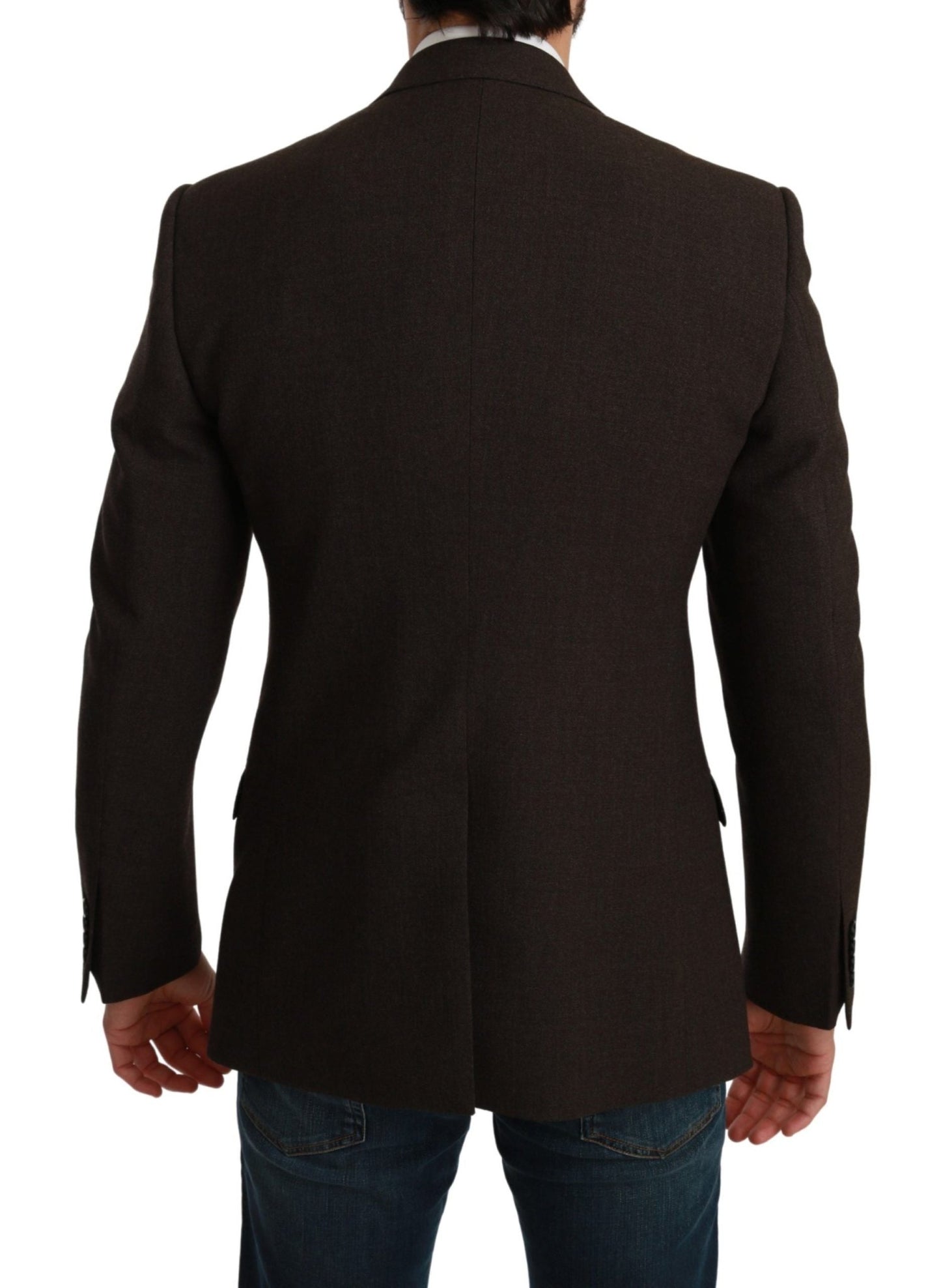 Dolce & Gabbana Elegant Brown Virgin Wool Martini Blazer - Sandy Store ByNet