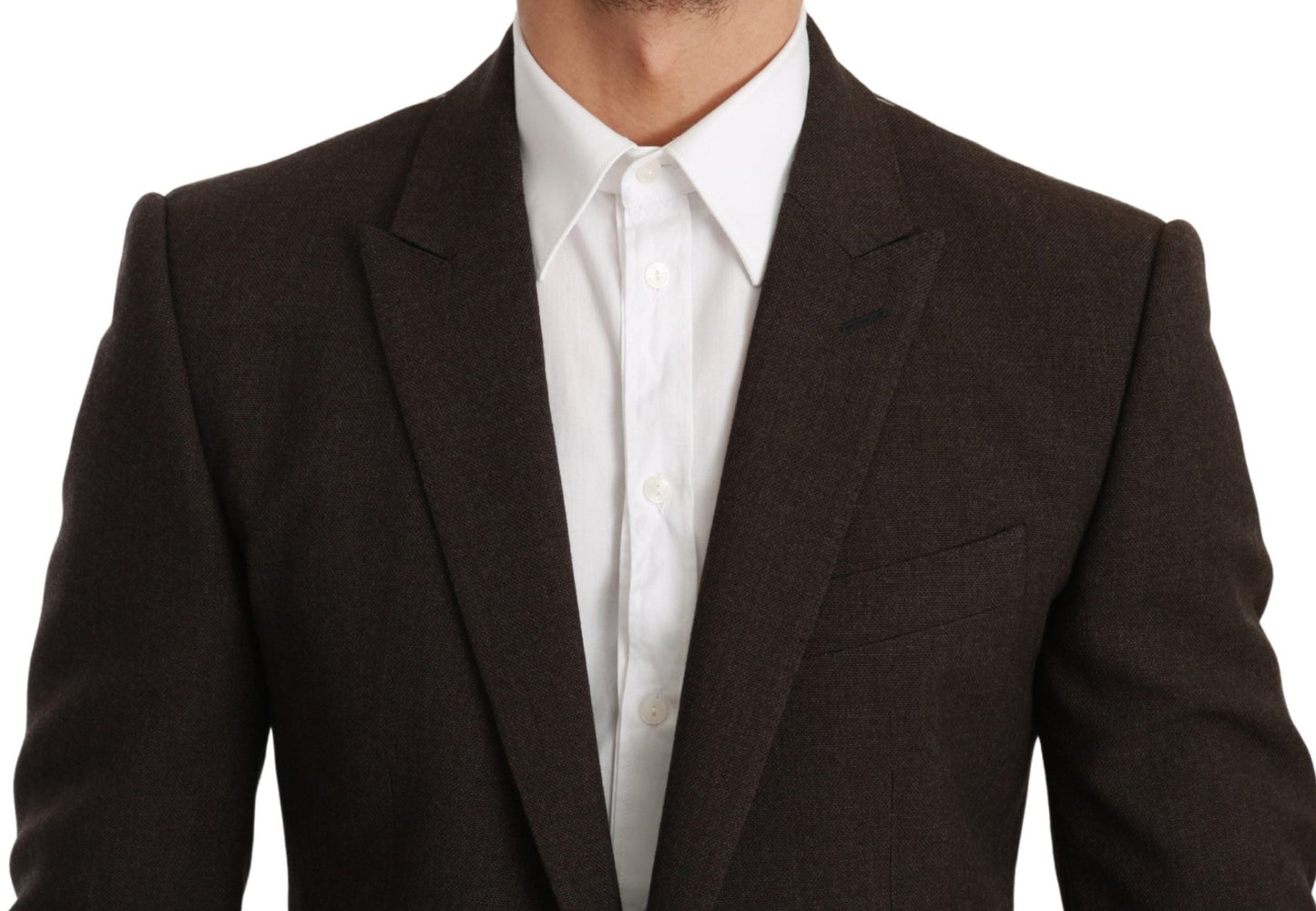 Dolce & Gabbana Elegant Brown Virgin Wool Martini Blazer - Sandy Store ByNet