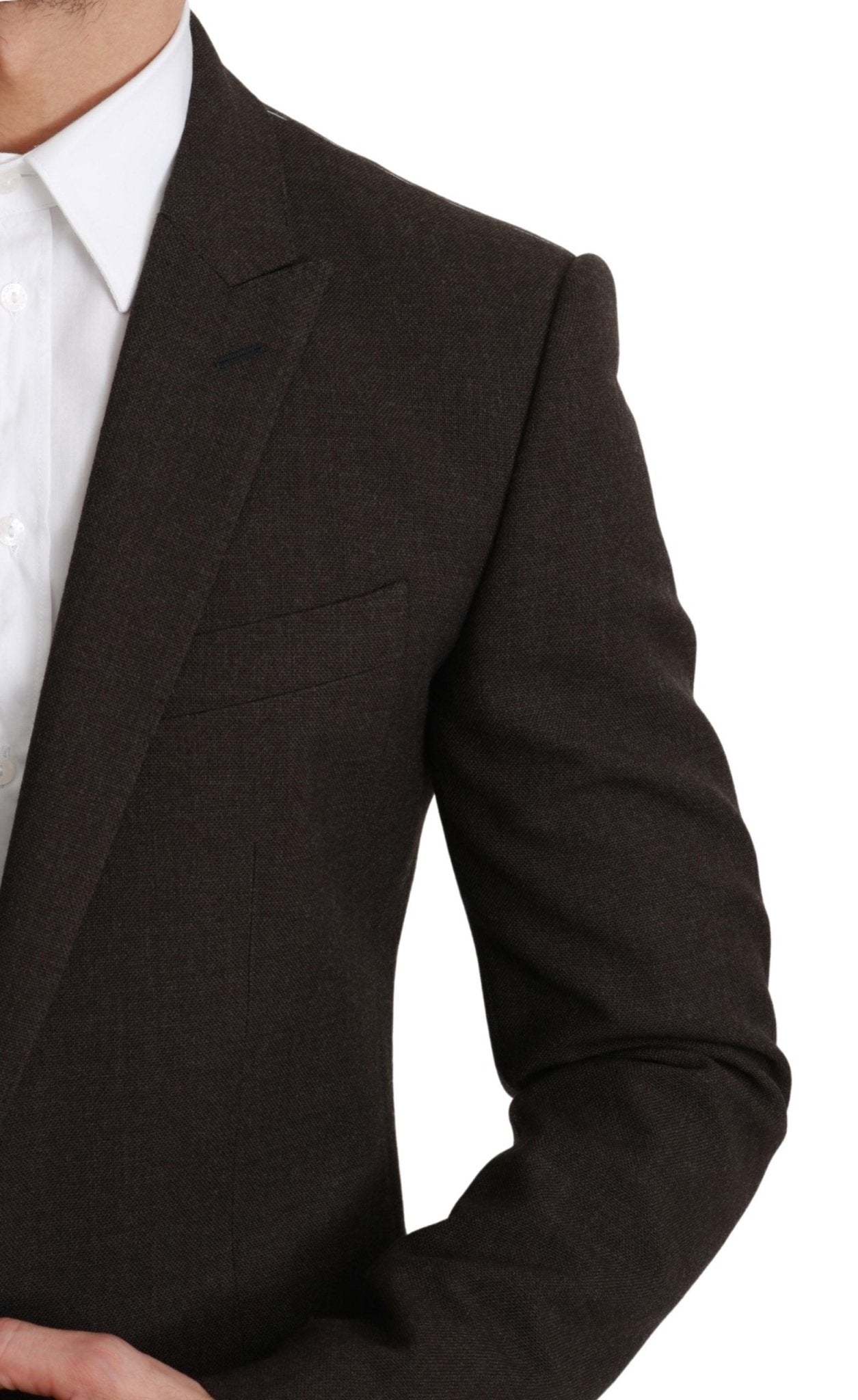 Dolce & Gabbana Elegant Brown Virgin Wool Martini Blazer - Sandy Store ByNet