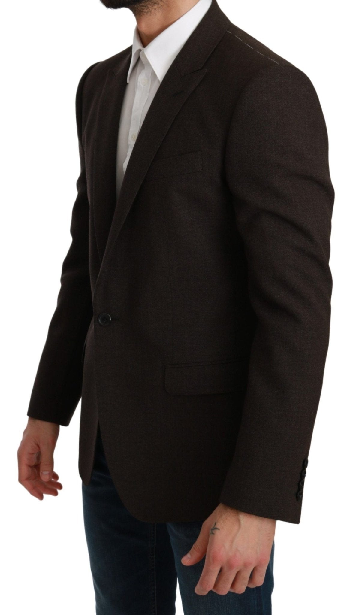 Dolce & Gabbana Elegant Brown Virgin Wool Martini Blazer - Sandy Store ByNet