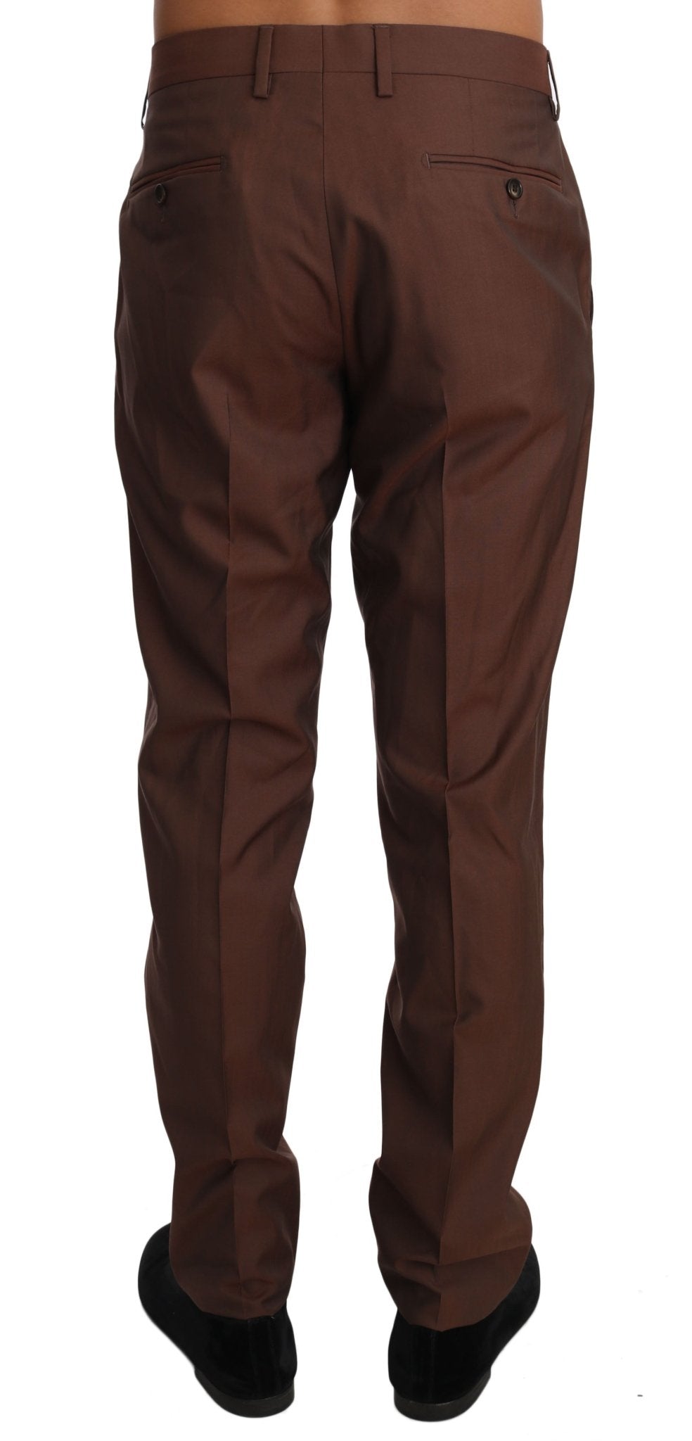 Dolce & Gabbana Elegant Brown Wool - Silk Formal Pants - Sandy Store ByNet
