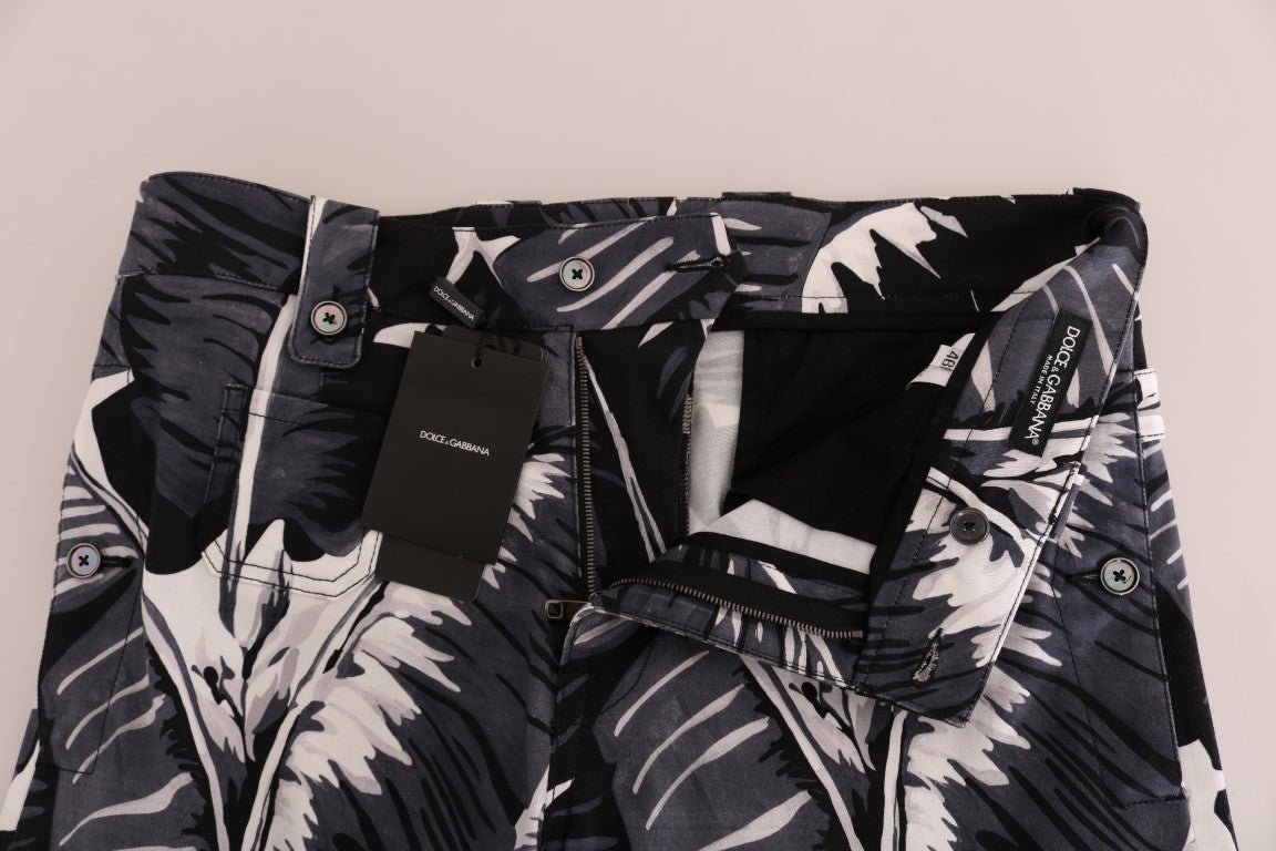 Dolce & Gabbana Elegant Capri Casual Pants in Banana Leaf Print - Sandy Store ByNet