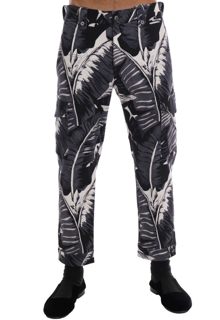 Dolce & Gabbana Elegant Capri Casual Pants in Banana Leaf Print - Sandy Store ByNet
