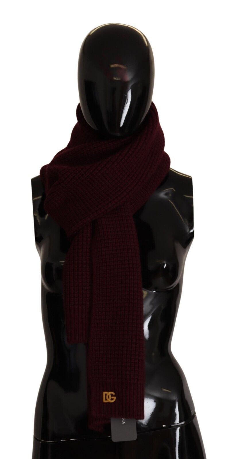 Dolce & Gabbana Elegant Cashmere Knit Scarf in Dark Red - Sandy Store ByNet