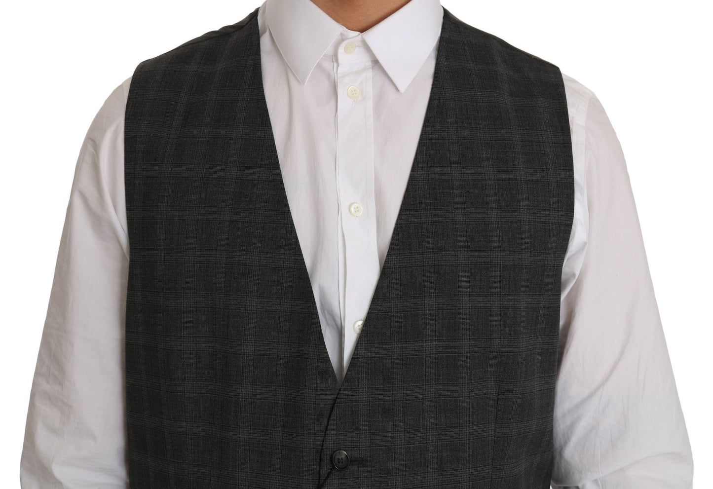 Dolce & Gabbana Elegant Checkered Wool Vest for the Urbane Man - Sandy Store ByNet