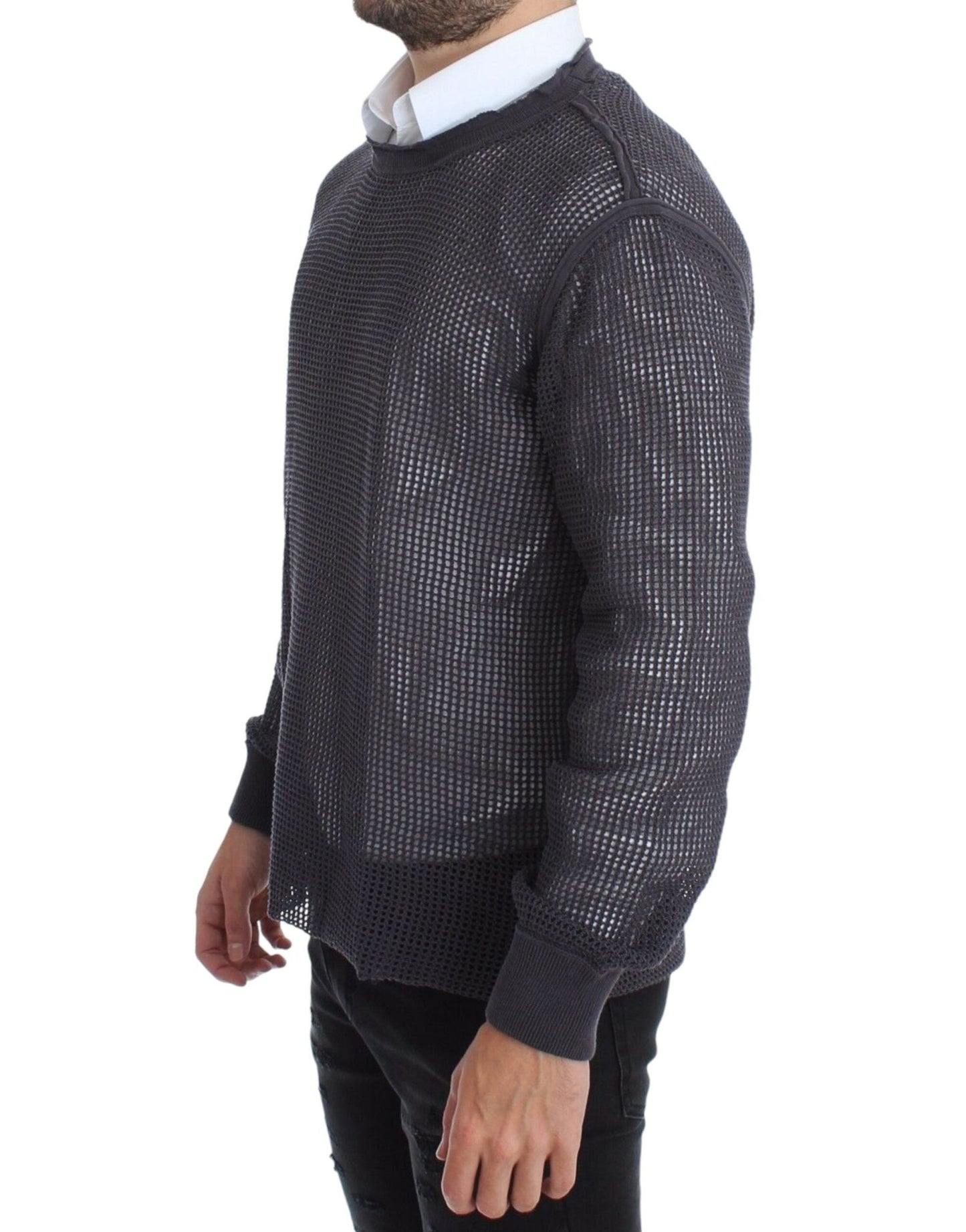 Dolce & Gabbana Elegant Crew - Neck Netted Sweater in Light Purple - Sandy Store ByNet