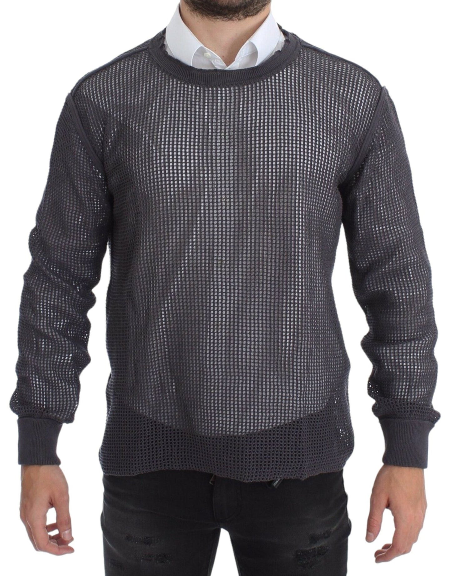 Dolce & Gabbana Elegant Crew - Neck Netted Sweater in Light Purple - Sandy Store ByNet