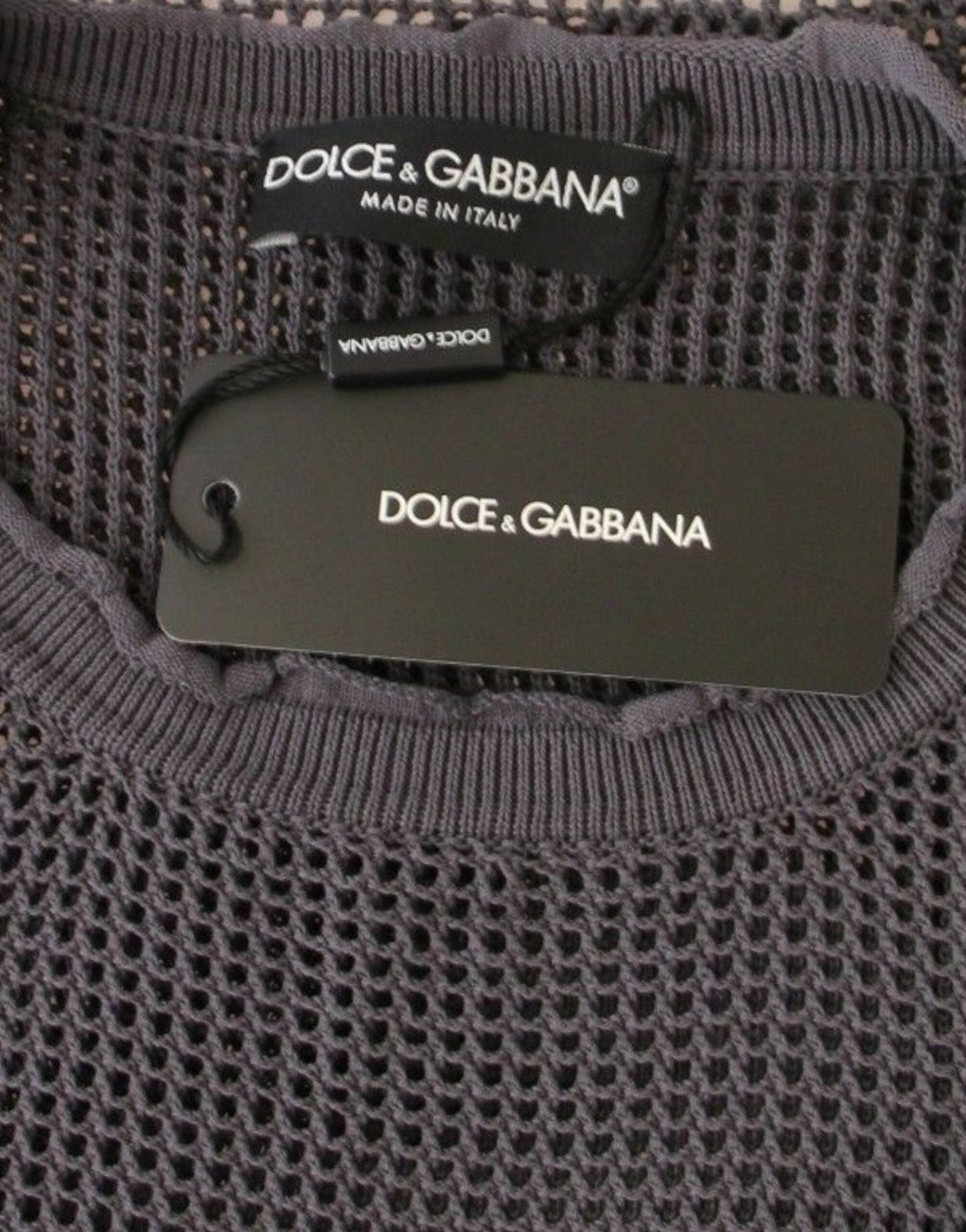 Dolce & Gabbana Elegant Crew - Neck Netted Sweater in Light Purple - Sandy Store ByNet