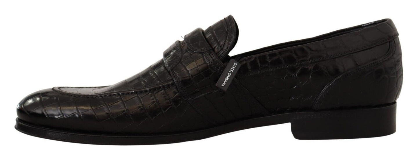 Dolce & Gabbana Elegant Crocodile Leather Moccasin Shoes - Sandy Store ByNet