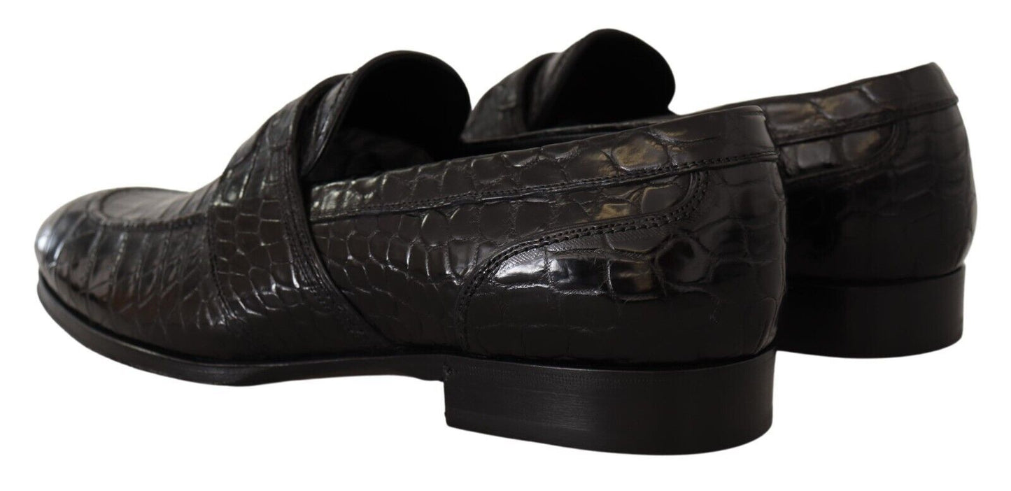 Dolce & Gabbana Elegant Crocodile Leather Moccasin Shoes - Sandy Store ByNet