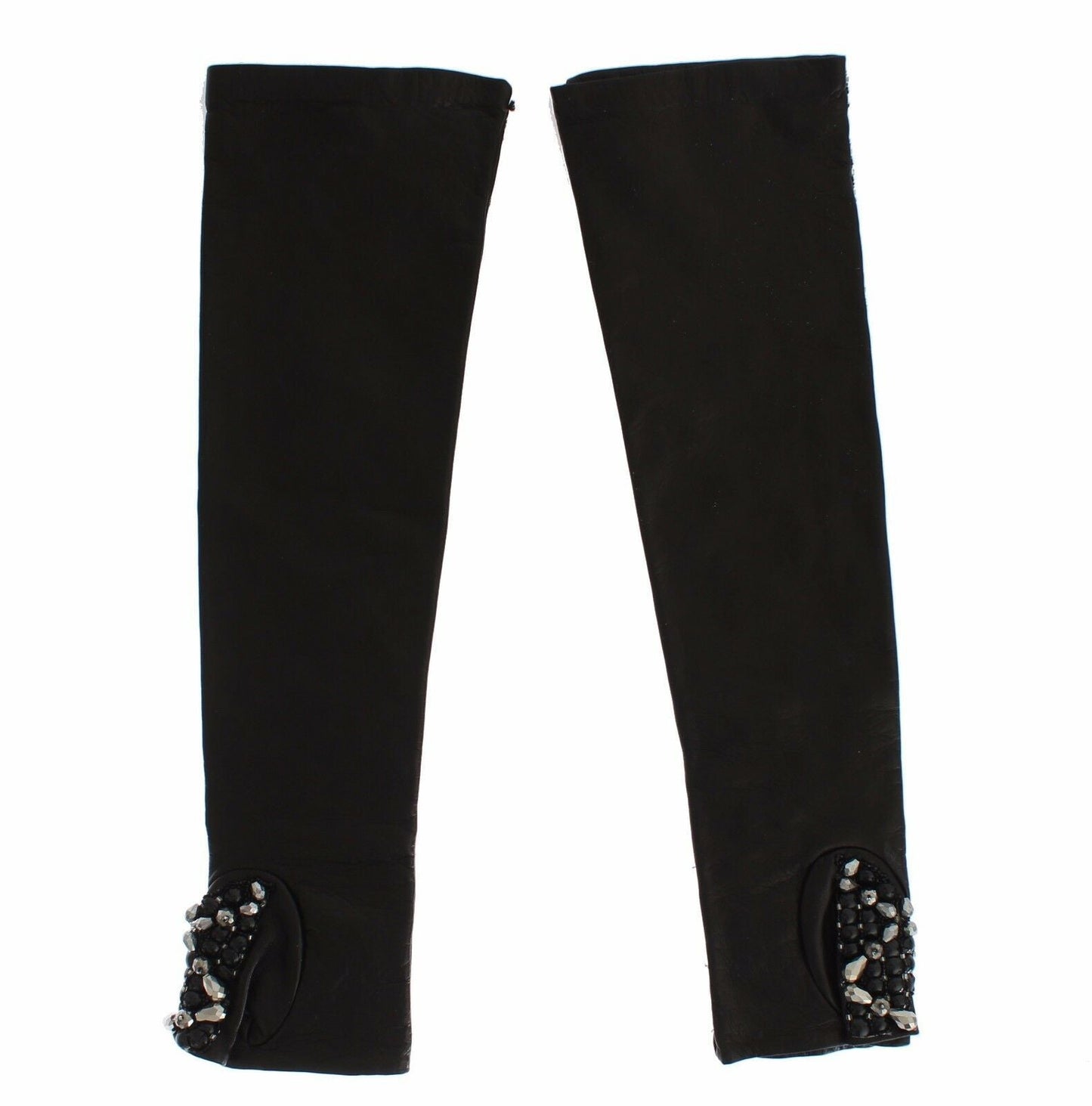 Dolce & Gabbana Elegant Crystal Beaded Leather Gloves - Sandy Store ByNet