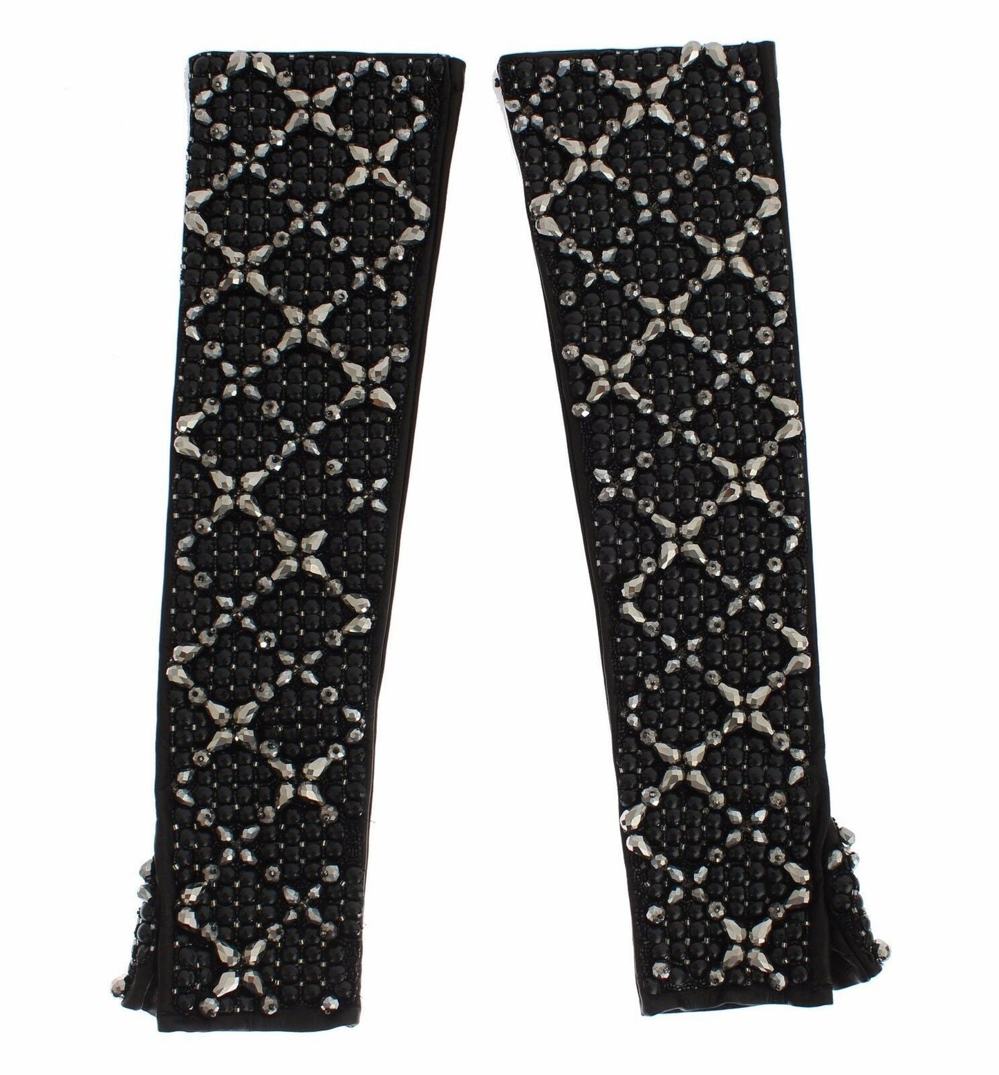 Dolce & Gabbana Elegant Crystal Beaded Leather Gloves - Sandy Store ByNet