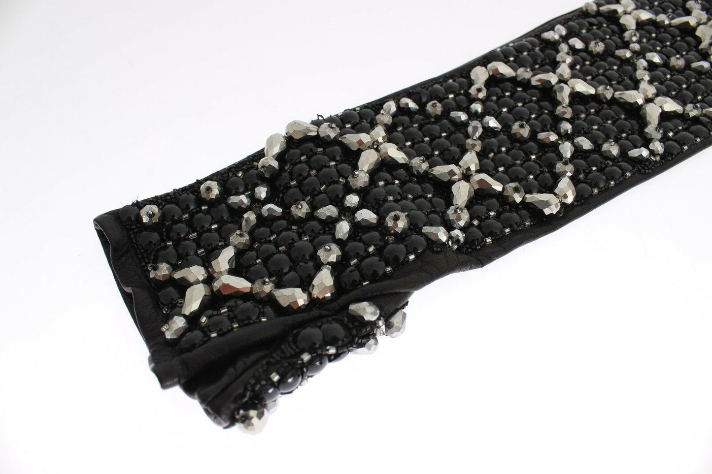 Dolce & Gabbana Elegant Crystal Beaded Leather Gloves - Sandy Store ByNet