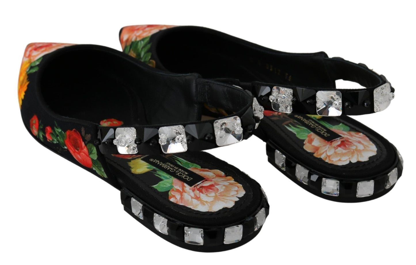 Dolce & Gabbana Elegant Crystal - Embellished Floral Flats - Sandy Store ByNet