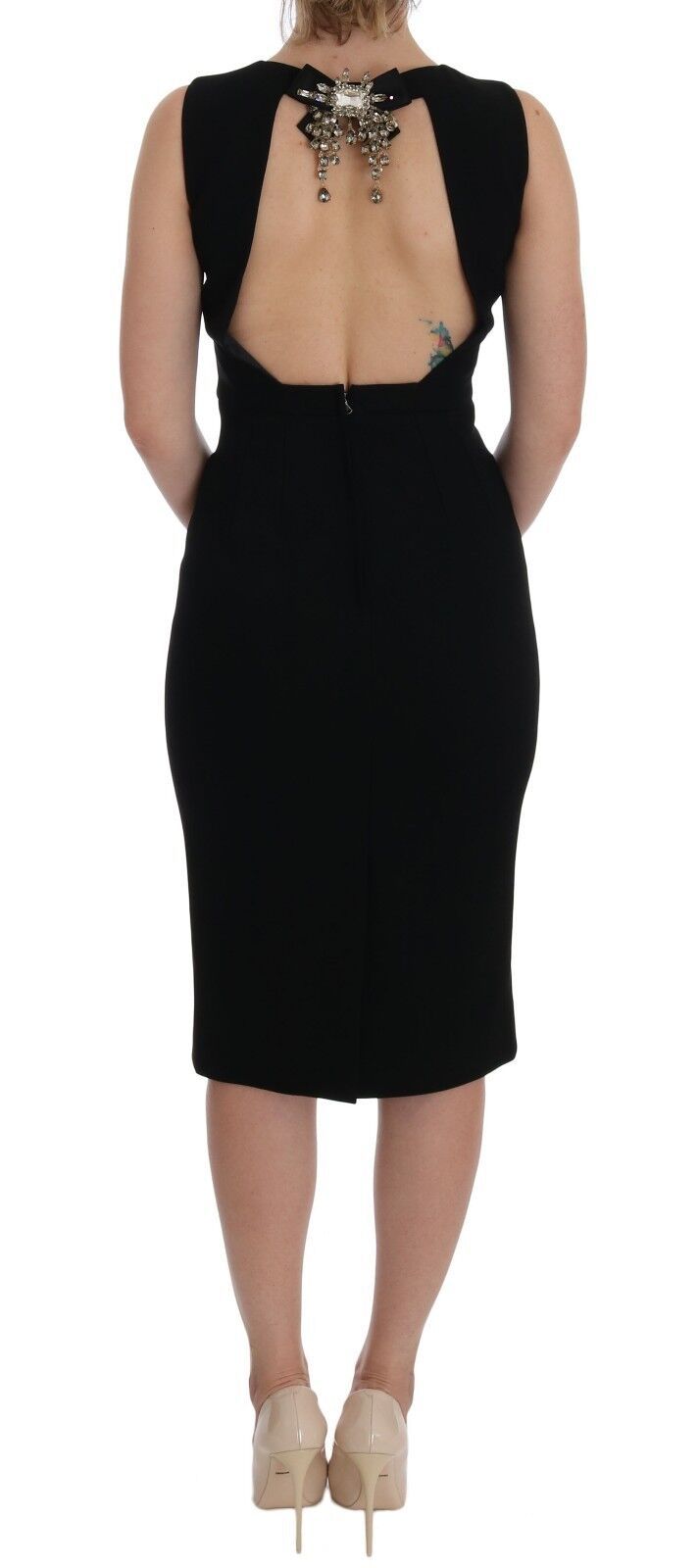 Dolce & Gabbana Elegant Crystal Sheath Knee - Length Dress - Sandy Store ByNet