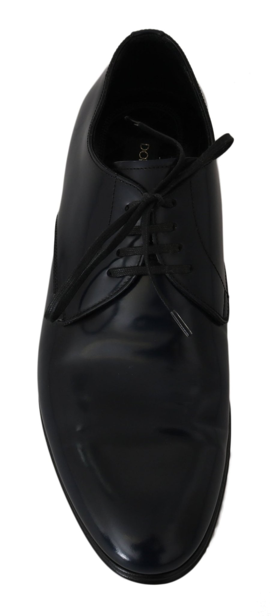 Dolce & Gabbana Elegant Dark Blue Leather Derby Dress Shoes - Sandy Store ByNet