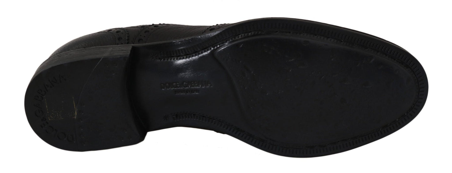 Dolce & Gabbana Elegant Dark Blue Wingtip Derby Dress Shoes - Sandy Store ByNet