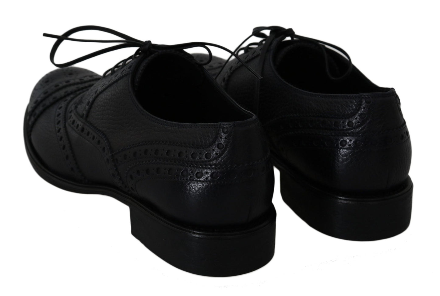 Dolce & Gabbana Elegant Dark Blue Wingtip Derby Dress Shoes - Sandy Store ByNet