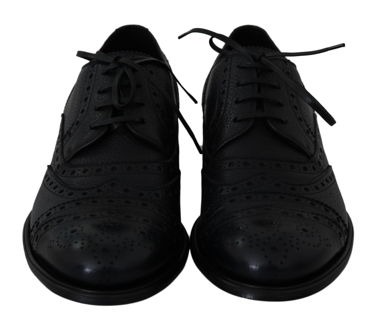 Dolce & Gabbana Elegant Dark Blue Wingtip Derby Dress Shoes - Sandy Store ByNet