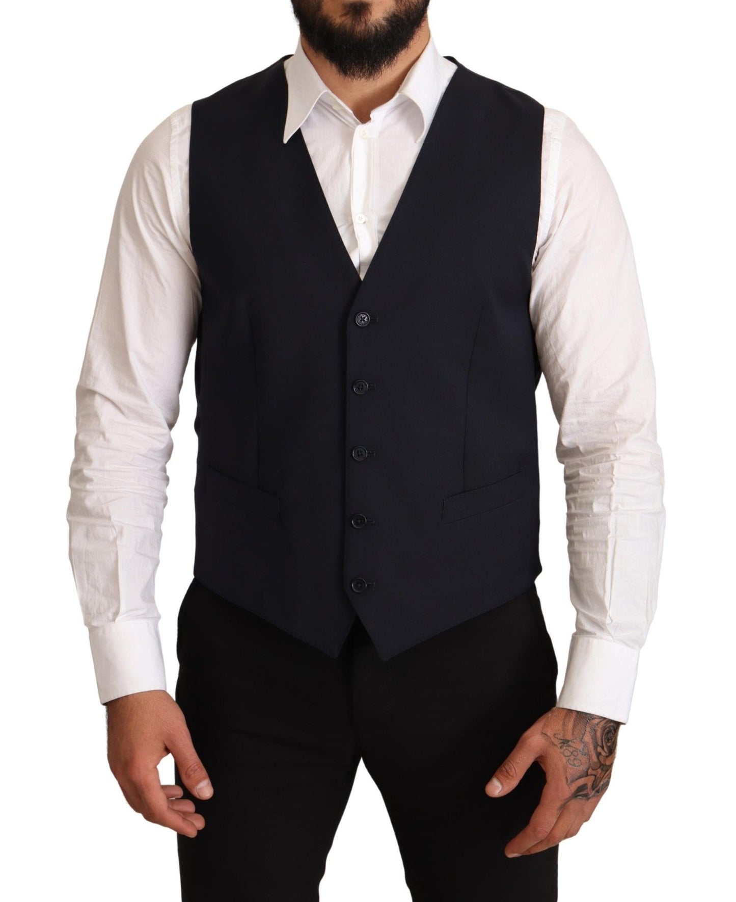 Dolce & Gabbana Elegant Dark Blue Wool Blend Martini Suit - Sandy Store ByNet