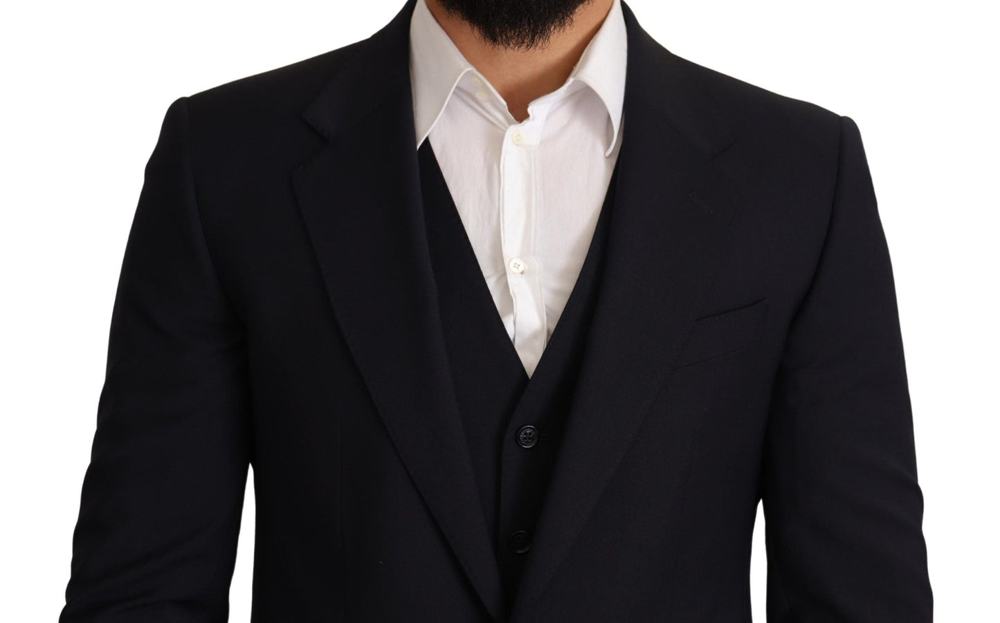 Dolce & Gabbana Elegant Dark Blue Wool Blend Martini Suit - Sandy Store ByNet