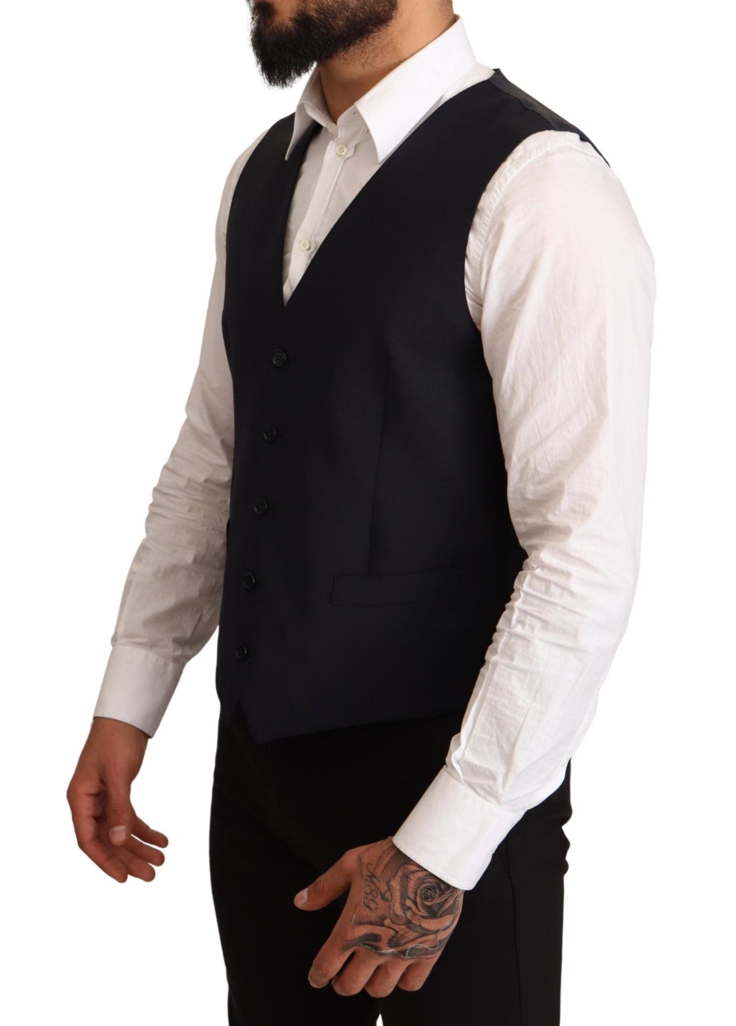 Dolce & Gabbana Elegant Dark Blue Wool Blend Martini Suit - Sandy Store ByNet