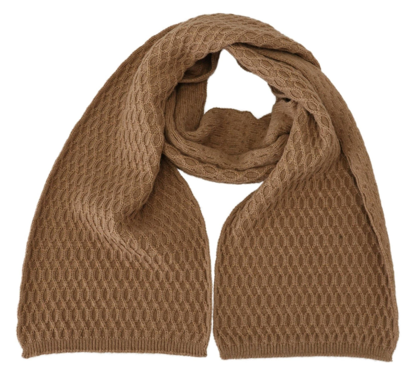 Dolce & Gabbana Elegant Dark Brown Knitted Scarf - Sandy Store ByNet