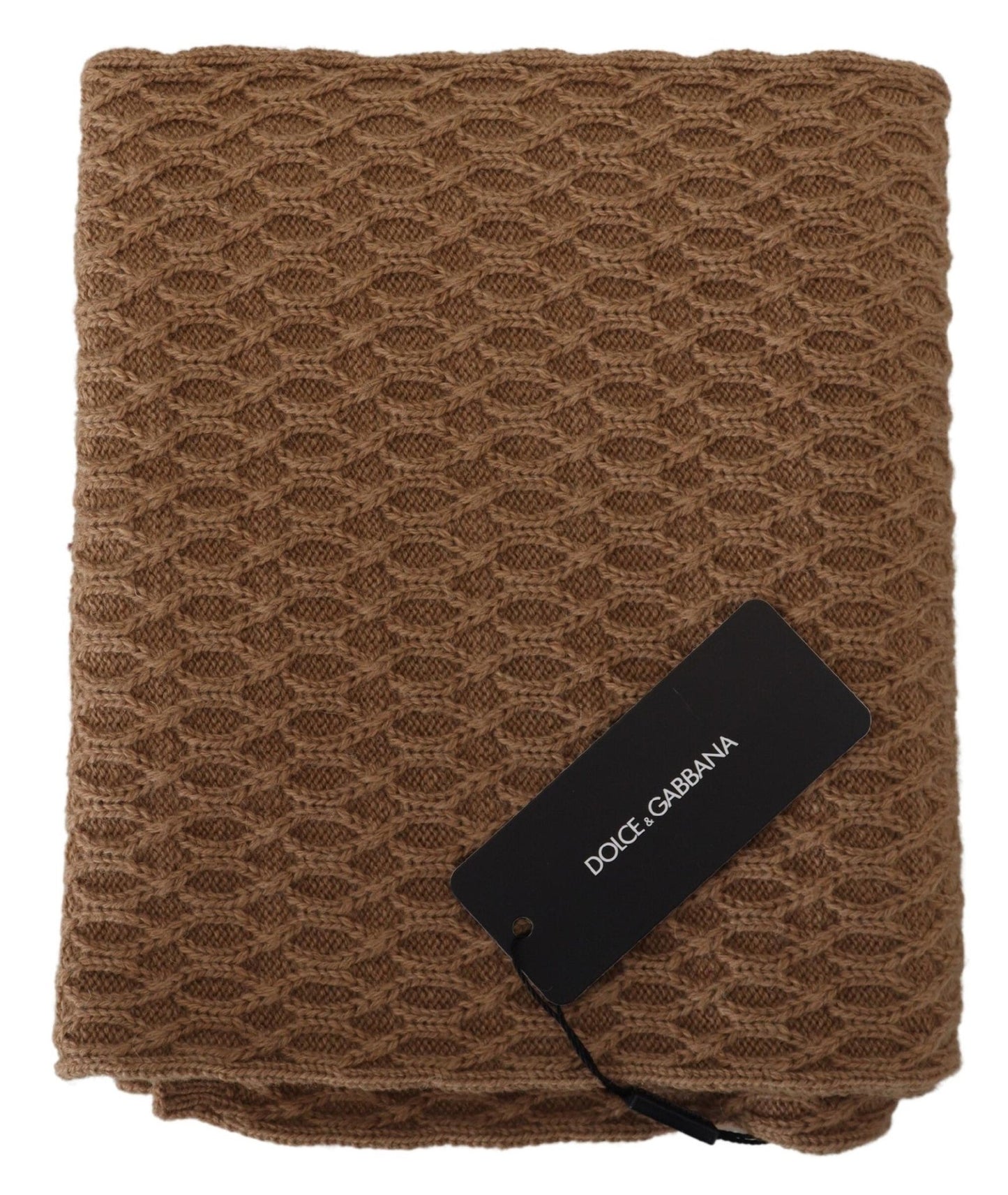 Dolce & Gabbana Elegant Dark Brown Knitted Scarf - Sandy Store ByNet