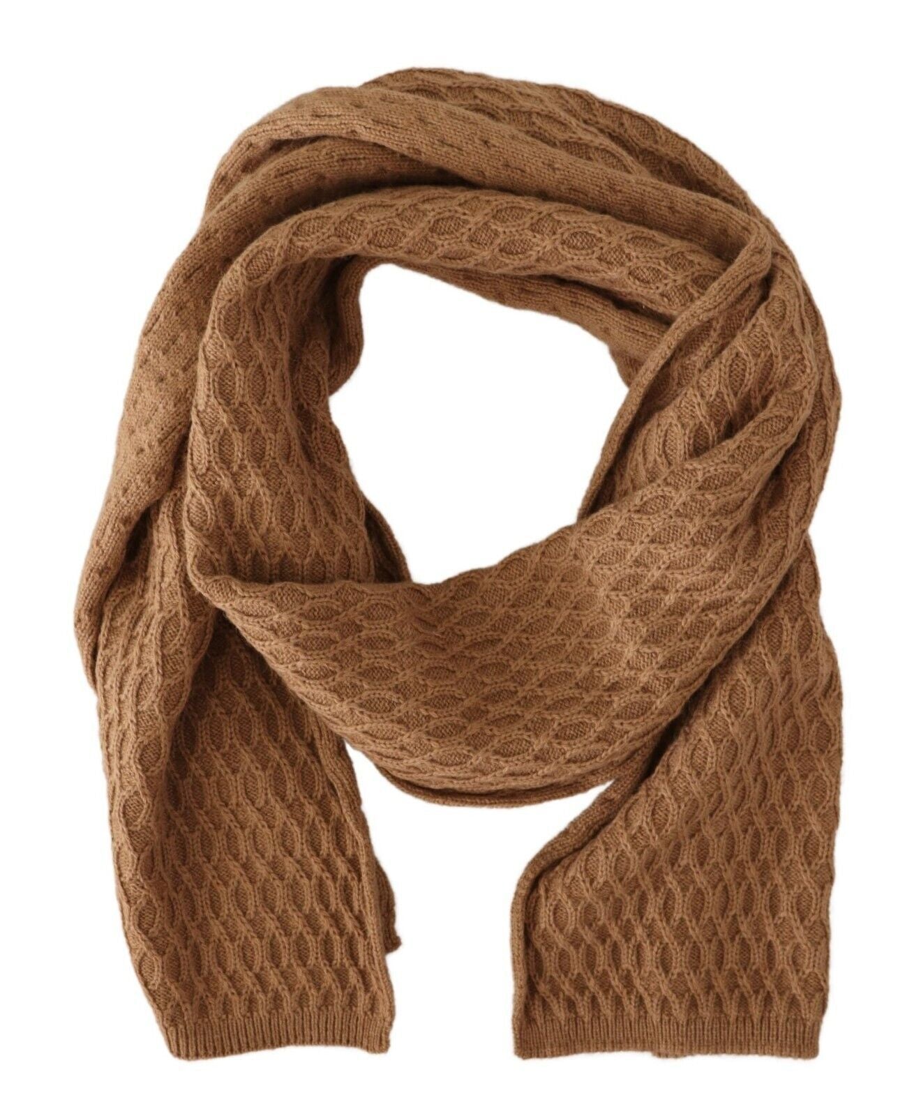 Dolce & Gabbana Elegant Dark Brown Knitted Scarf - Sandy Store ByNet