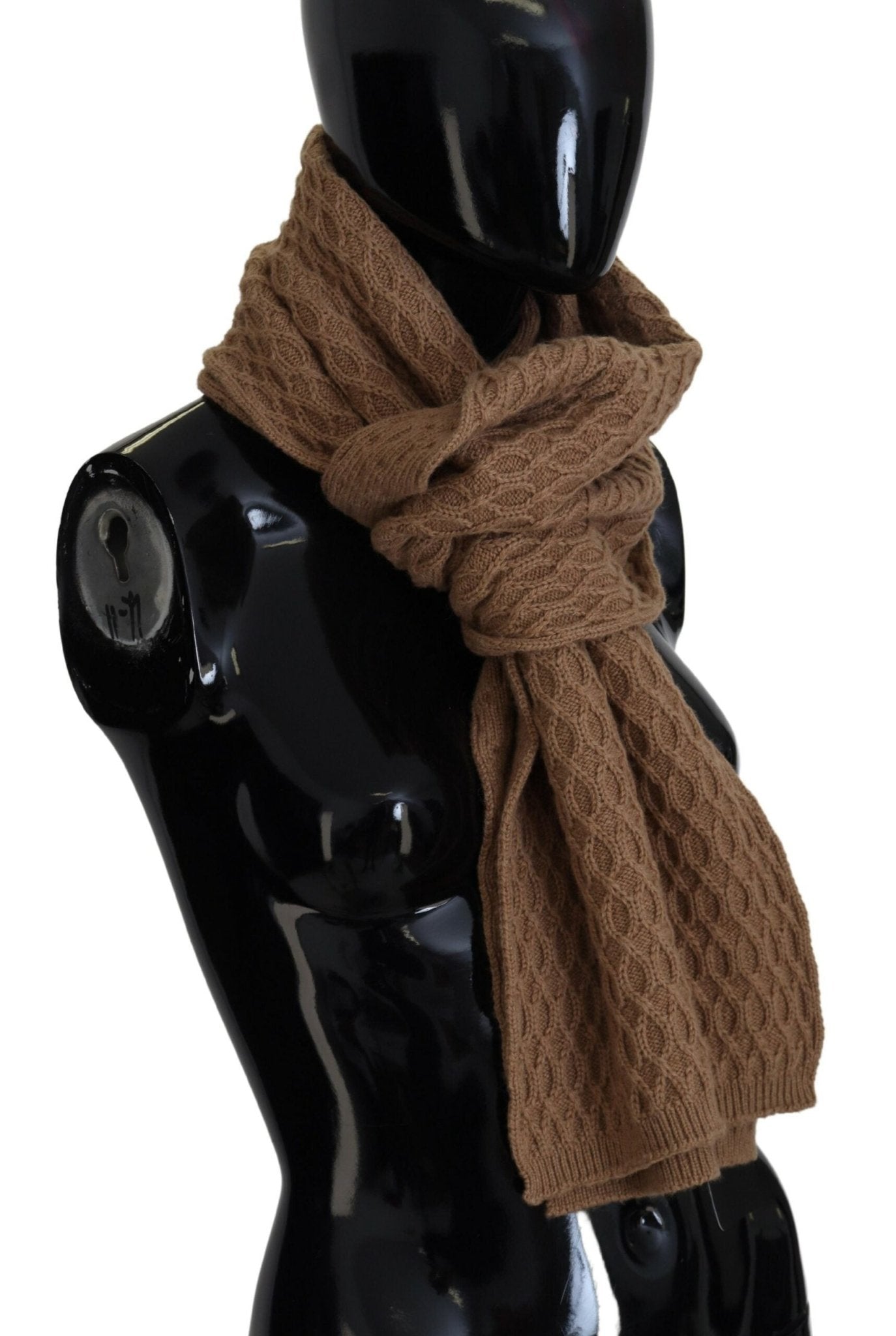 Dolce & Gabbana Elegant Dark Brown Knitted Scarf - Sandy Store ByNet