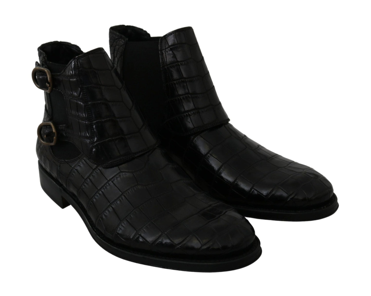 Dolce & Gabbana Elegant Derby Brogue Boots in Exotic Leather - Sandy Store ByNet