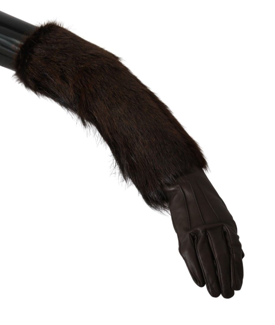 Dolce & Gabbana Elegant Elbow Length Leather Gloves - Sandy Store ByNet
