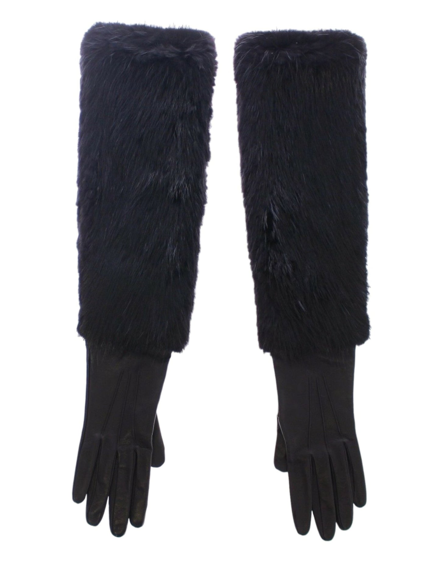 Dolce & Gabbana Elegant Elbow Length Leather Gloves - Sandy Store ByNet