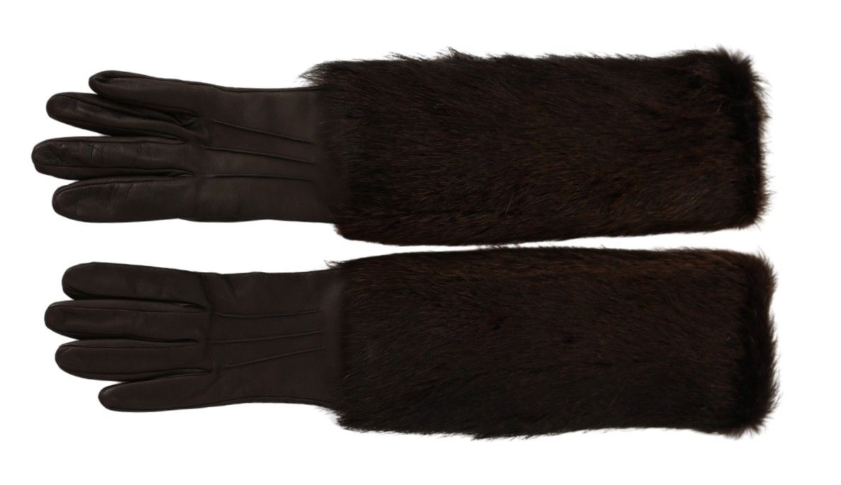 Dolce & Gabbana Elegant Elbow Length Leather Gloves - Sandy Store ByNet