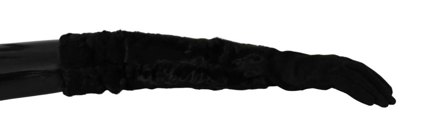 Dolce & Gabbana Elegant Elbow Length Suede Gloves - Sandy Store ByNet