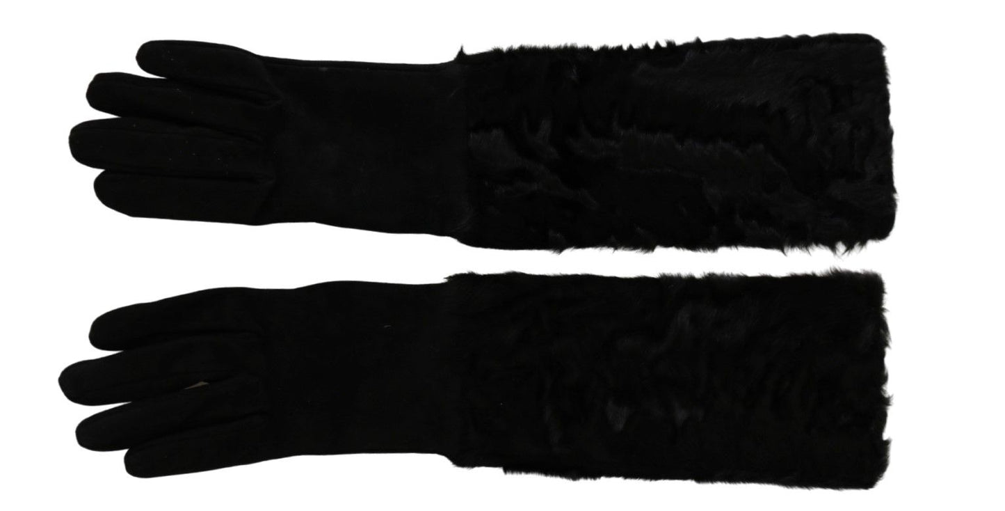 Dolce & Gabbana Elegant Elbow Length Suede Gloves - Sandy Store ByNet