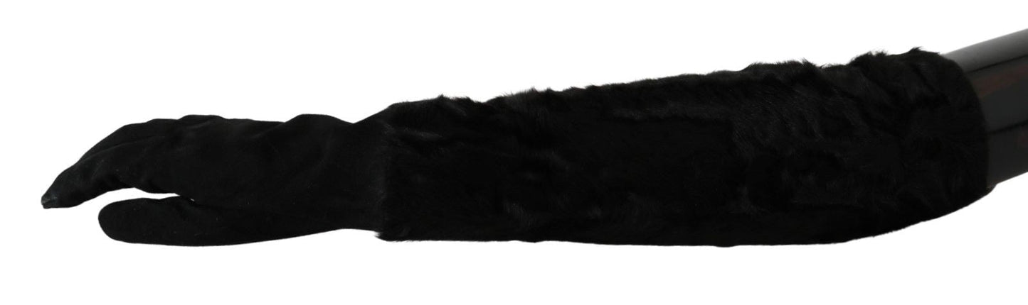 Dolce & Gabbana Elegant Elbow Length Suede Gloves - Sandy Store ByNet