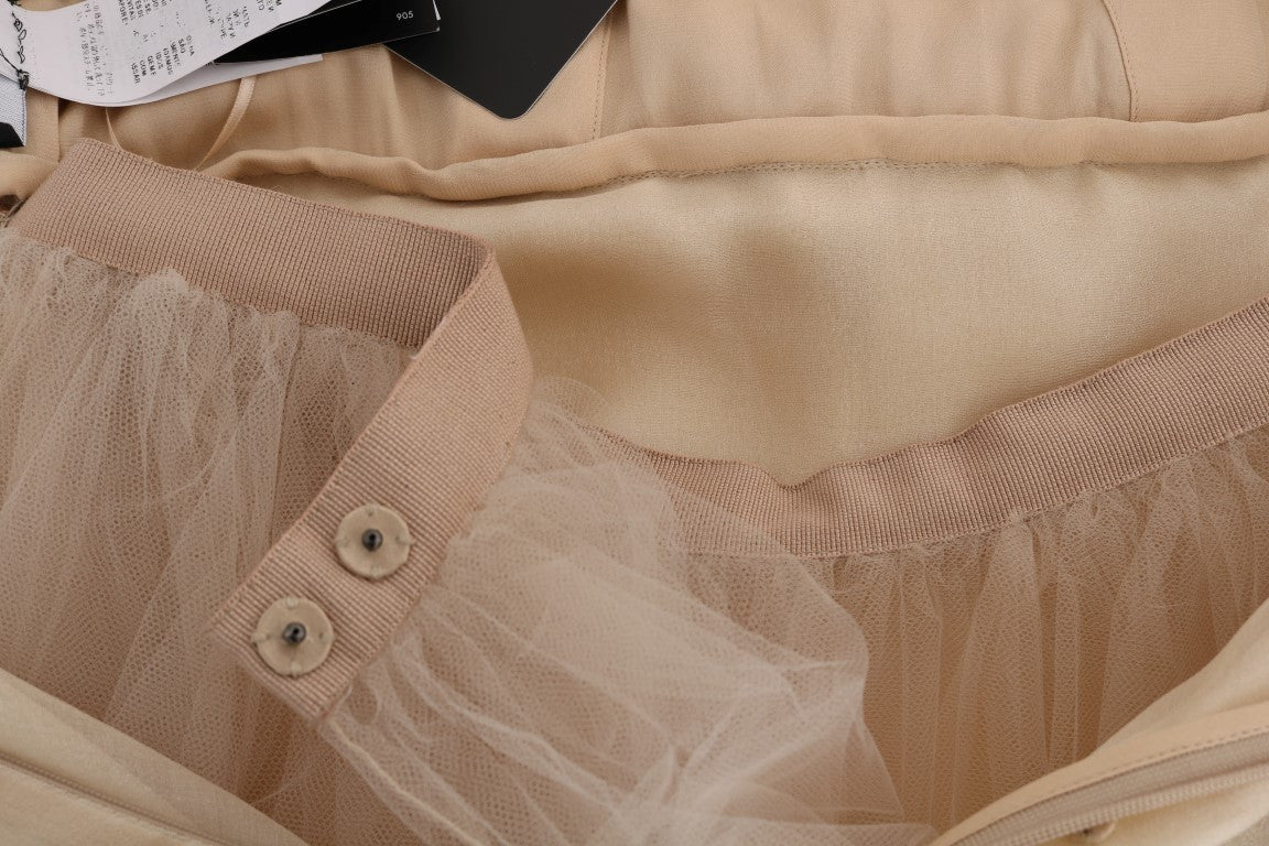 Dolce & Gabbana Elegant Embellished Lace & Organza Silk Dress - Sandy Store ByNet