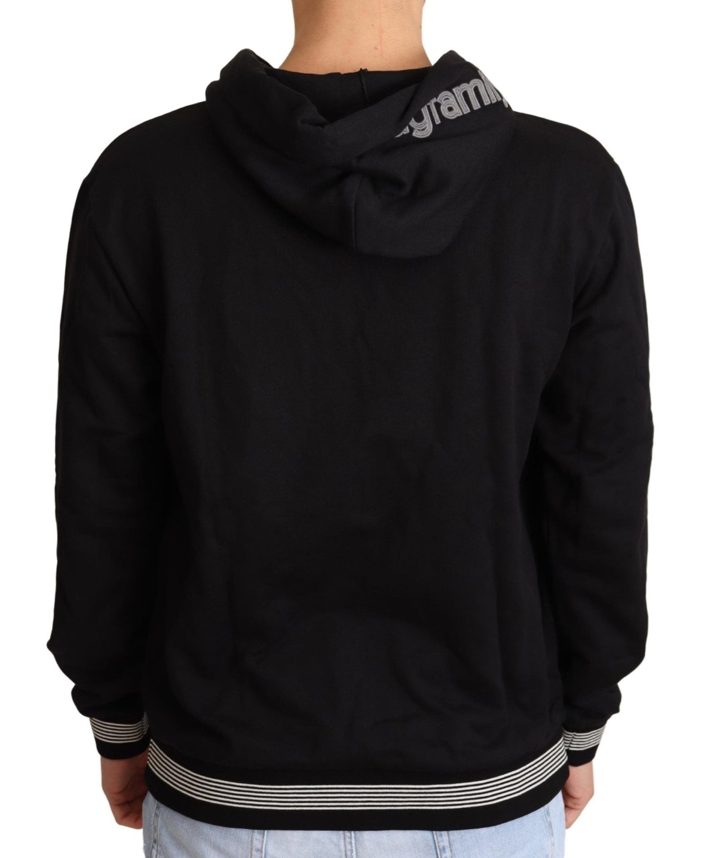 Dolce & Gabbana Elegant Embroidered Black Cotton Sweater - Sandy Store ByNet