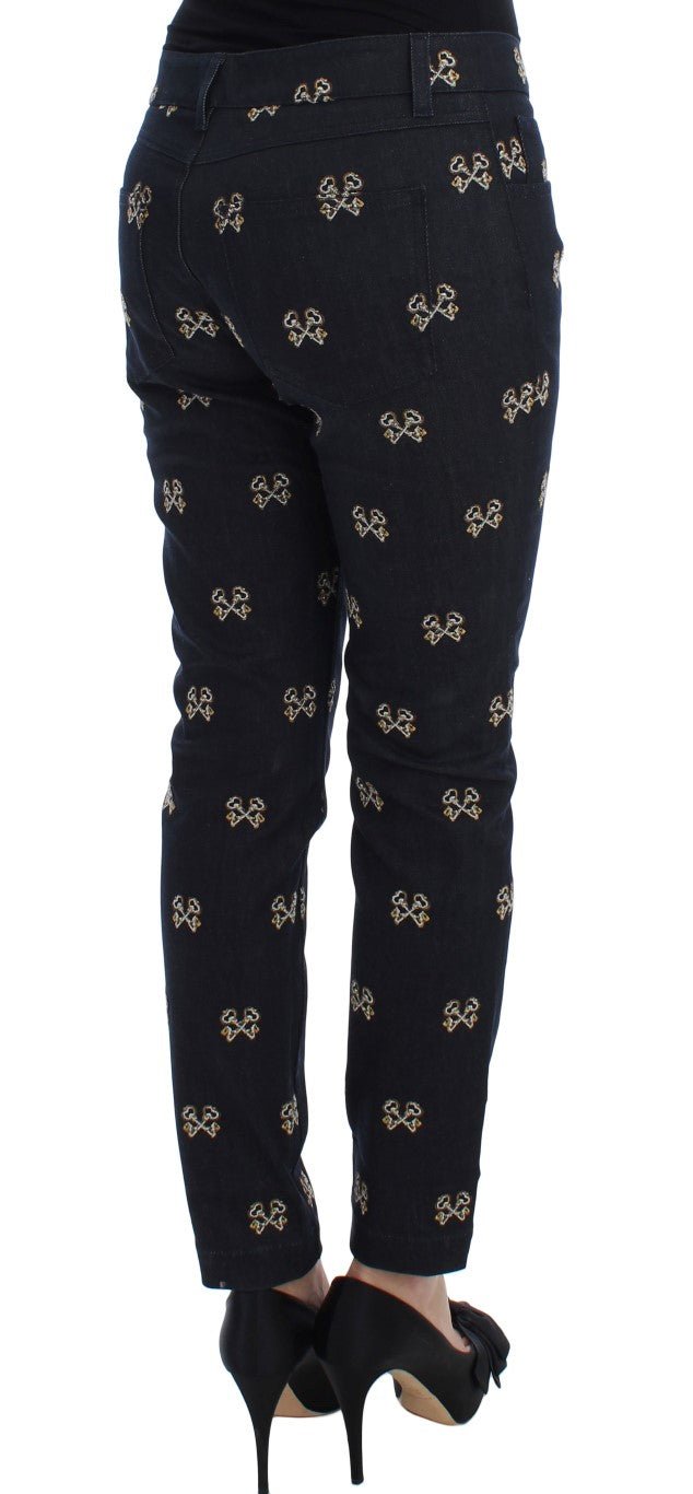 Dolce & Gabbana Elegant Embroidered Slim Fit Denim Jeans - Sandy Store ByNet