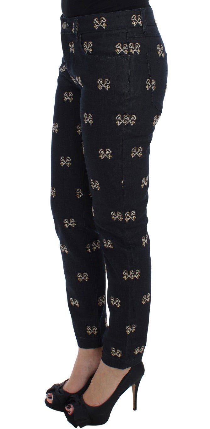 Dolce & Gabbana Elegant Embroidered Slim Fit Denim Jeans - Sandy Store ByNet
