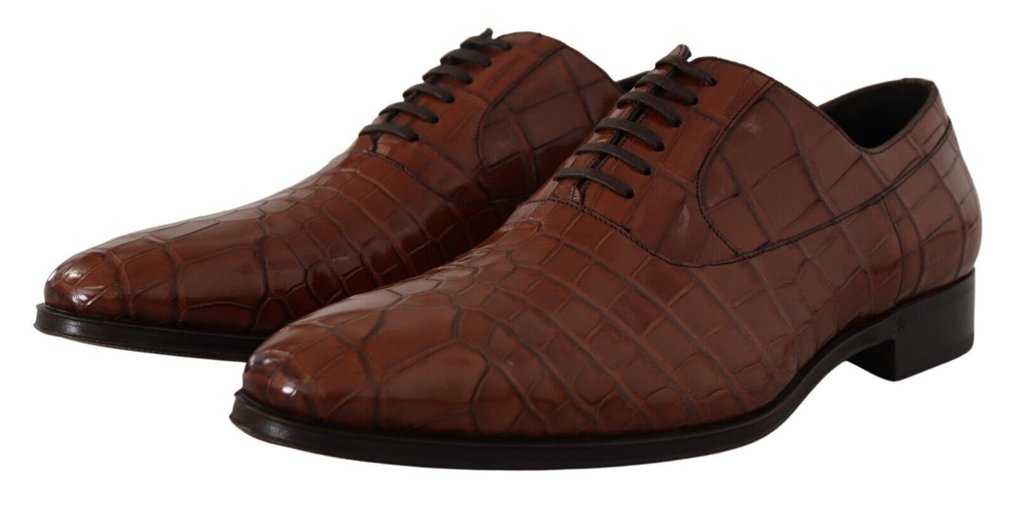 Dolce & Gabbana Elegant Exotic Crocodile Leather Formal Shoes - Sandy Store ByNet