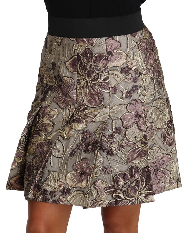 Dolce & Gabbana Elegant Floral A - Line Jacquard Skirt - Sandy Store ByNet