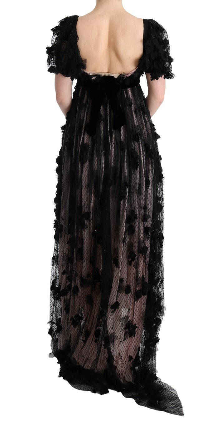 Dolce & Gabbana Elegant Floral Applique Full Length Dress - Sandy Store ByNet